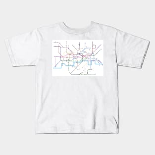 Spirograph London Underground Map Kids T-Shirt